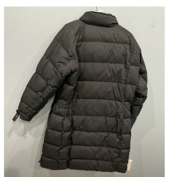 Woolrich Womens Long Duck Down Puffer Coat Plus Size 2XL 2X Black Belted Feather - Picture 4 of 16